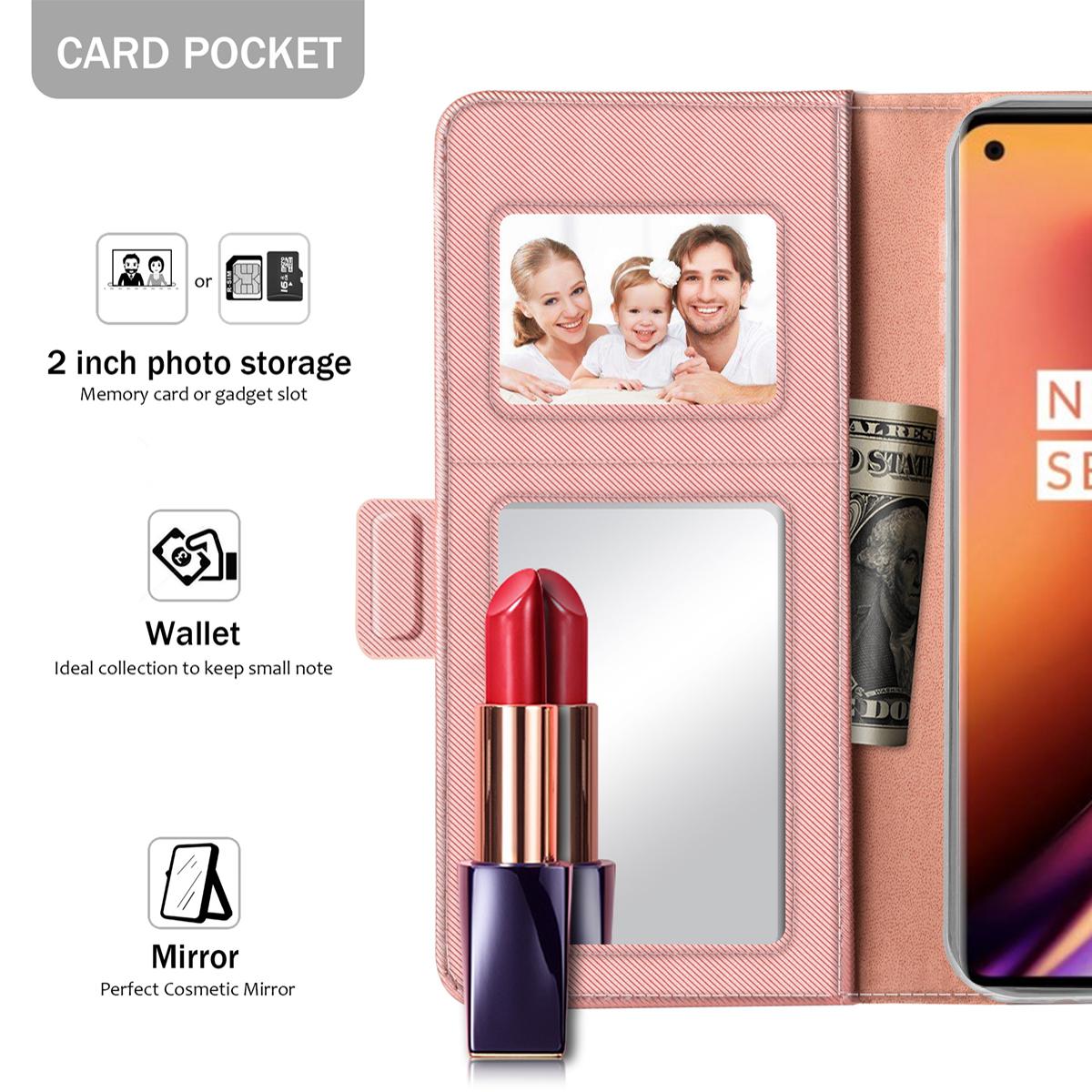 Suojakotelo Peili OnePlus 8 Pro Vaaleanpunainen