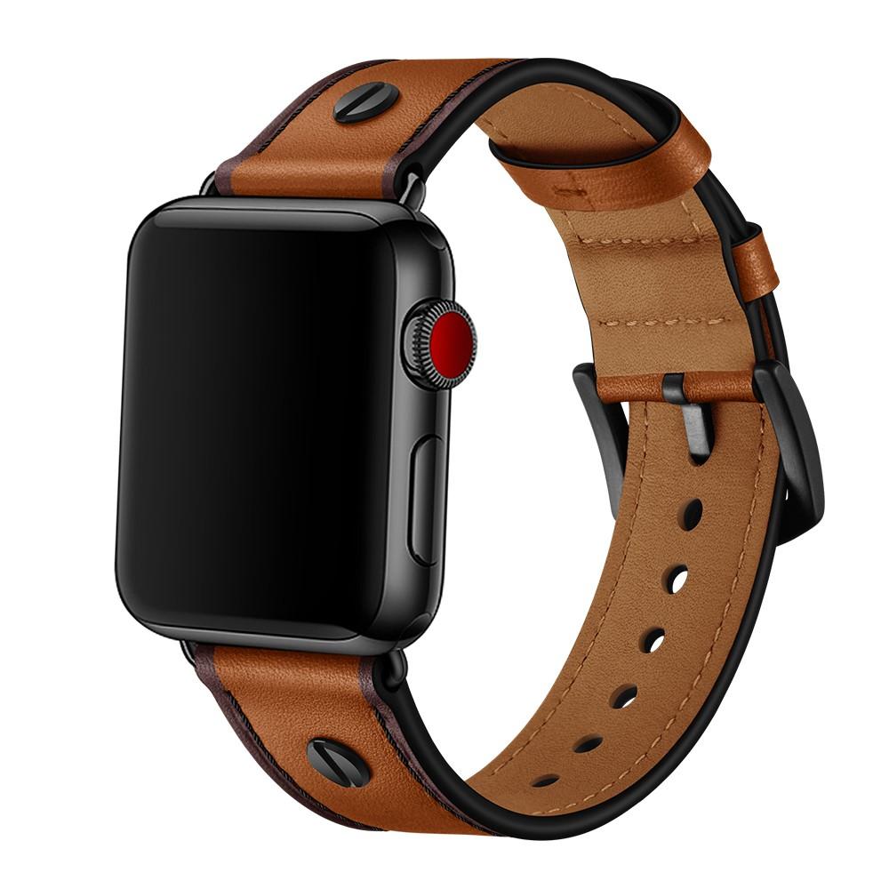 Premium Stud Watch Band Apple Watch SE 44mm Cognac