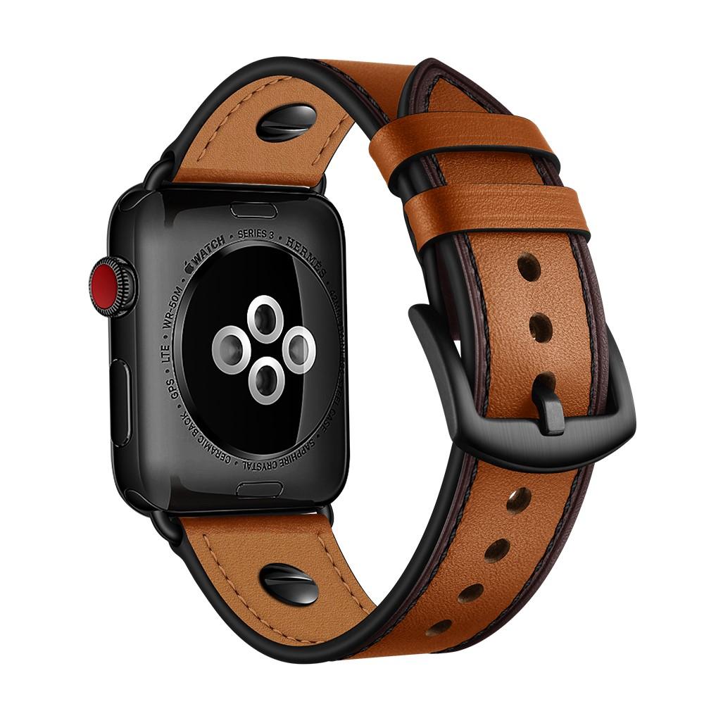 Premium Stud Watch Band Apple Watch 42mm Cognac