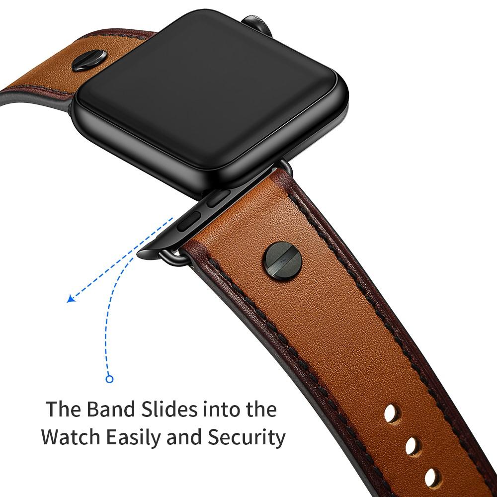 Premium Stud Watch Band Apple Watch SE 44mm Cognac