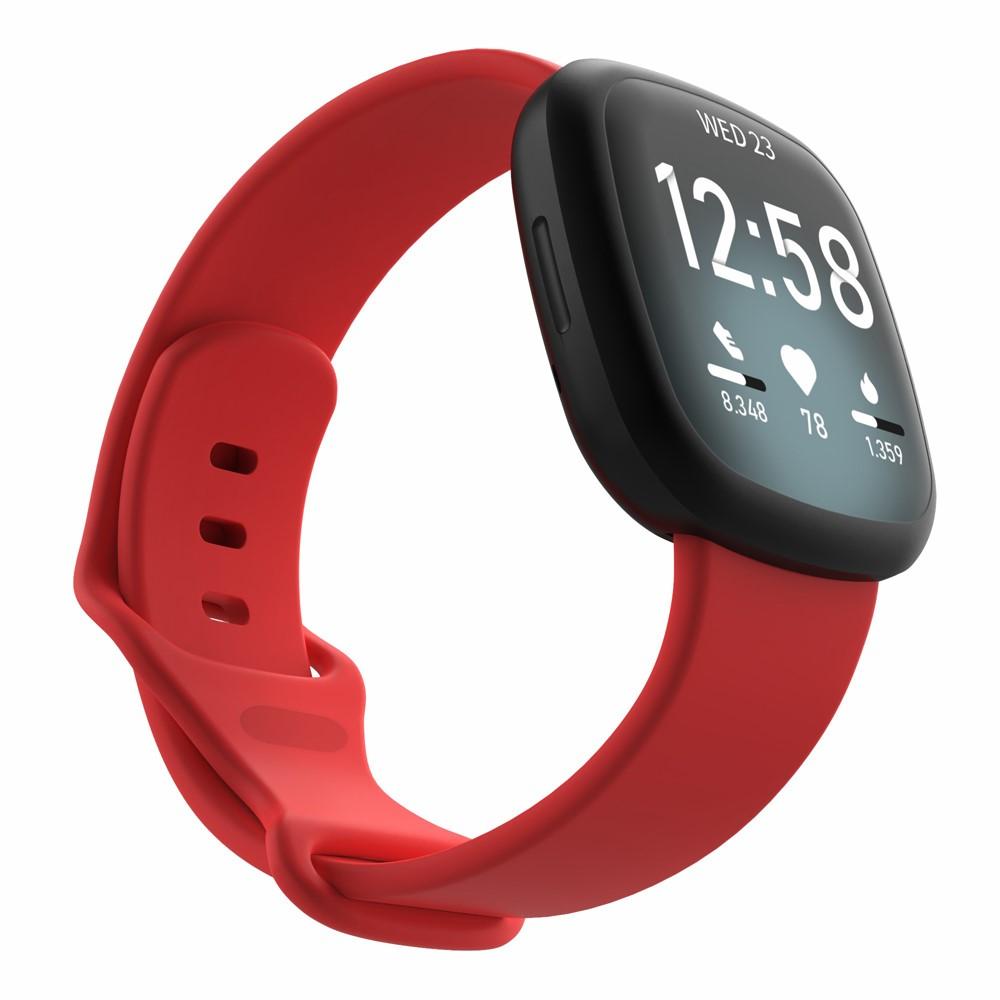 Silikoniranneke Fitbit Versa 3/Sense punainen (Small)