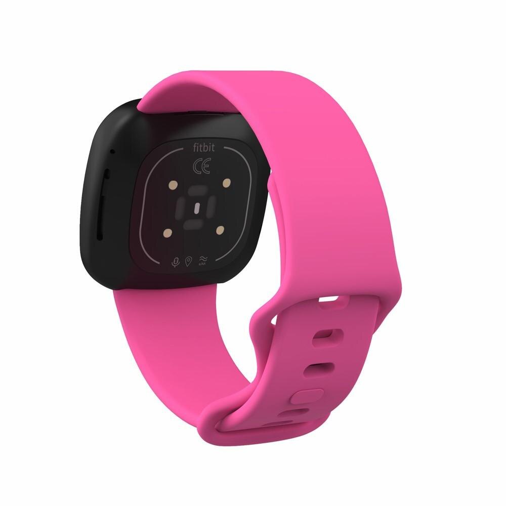 Silikoniranneke Fitbit Versa 3/Sense vaaleanpunainen (Small)