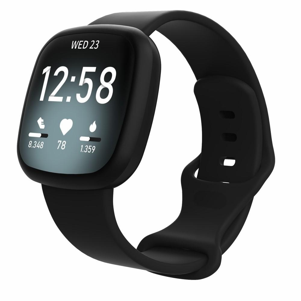 Silikoniranneke Fitbit Versa 3/Sense musta (Small)