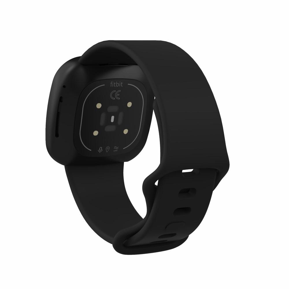 Silikoniranneke Fitbit Versa 3/Sense musta (Small)