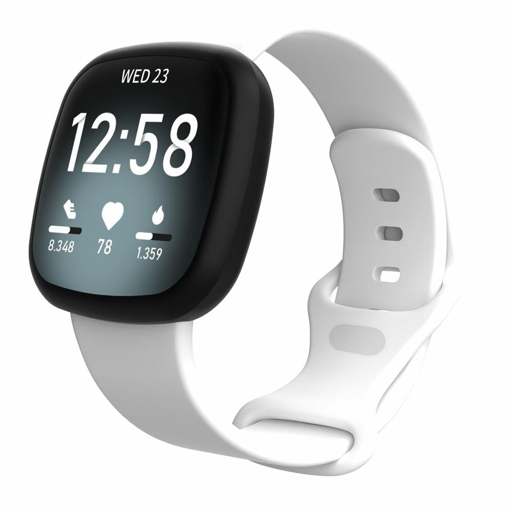 Silikoniranneke Fitbit Versa 3/Sense valkoinen (Small)