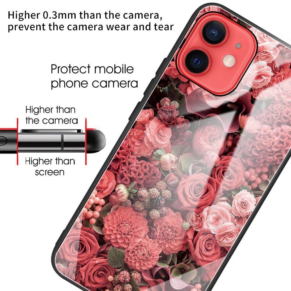 Panssarilasi Kuori iPhone 12 Mini ruusuja