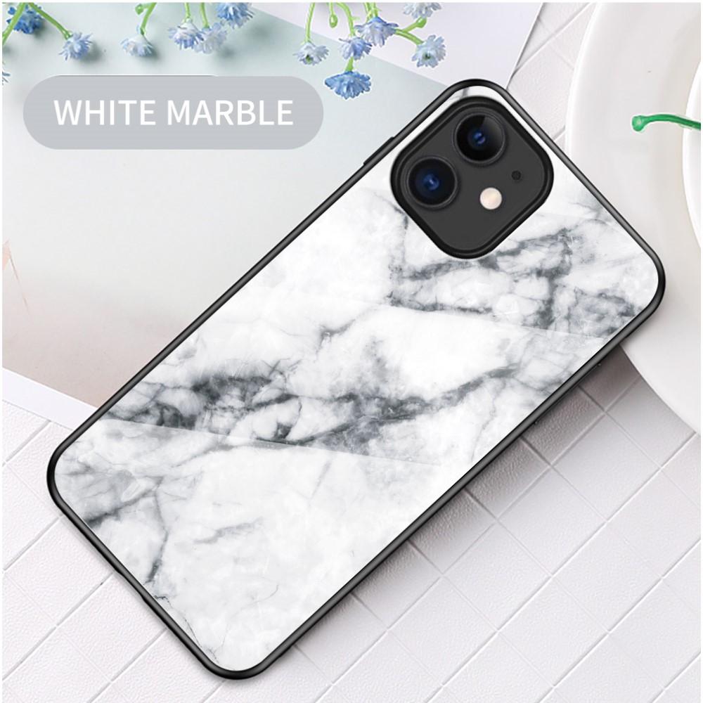 Panssarilasi Kuori iPhone 12 Mini valkoinen marmori