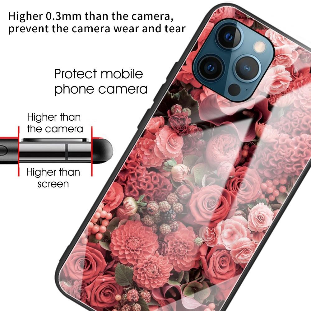 Panssarilasi Kuori iPhone 12 Pro Max ruusuja