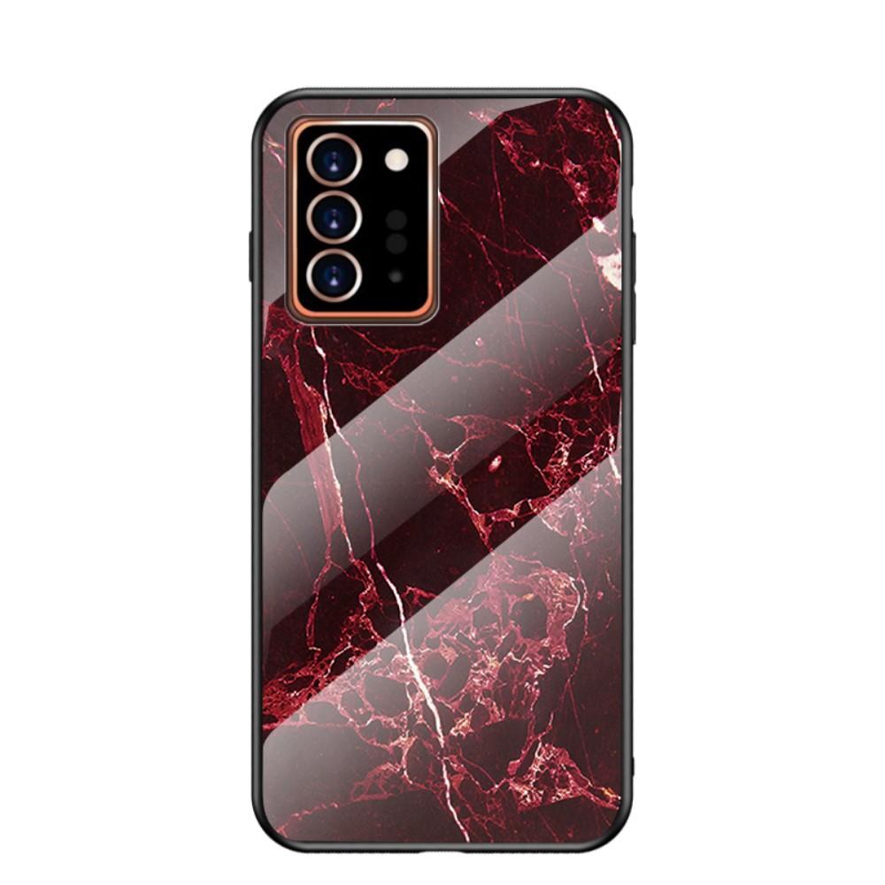 Panssarilasi Kuori Samsung Galaxy Note 20 Ultra punainen marmori