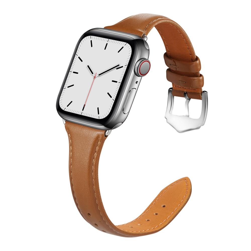 Slim Nahkaranneke Apple Watch 41mm Series 8 cognac