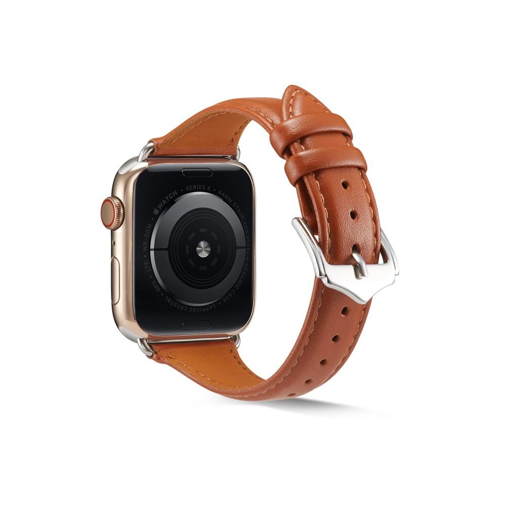 Slim Nahkaranneke Apple Watch SE 40mm cognac