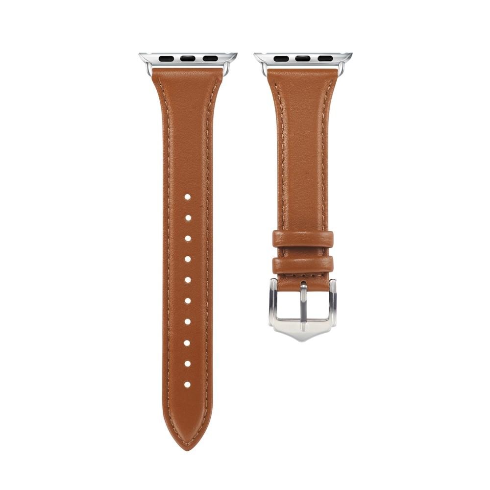 Slim Nahkaranneke Apple Watch Ultra 49mm cognac