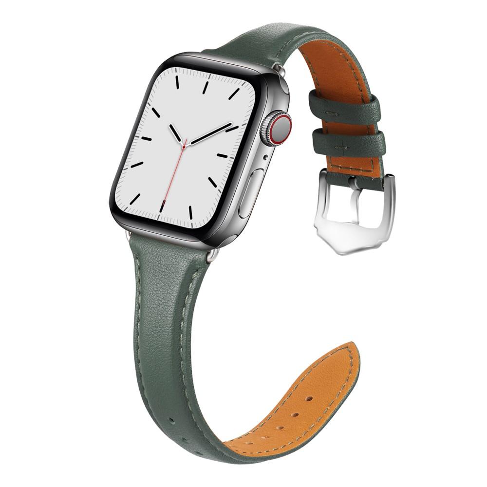 Slim Nahkaranneke Apple Watch 41mm Series 8 vihreä