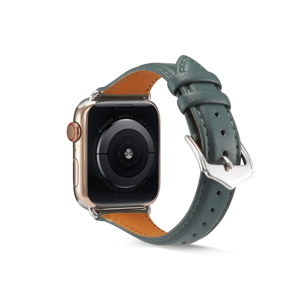 Slim Nahkaranneke Apple Watch 38/40/41 mm vihreä