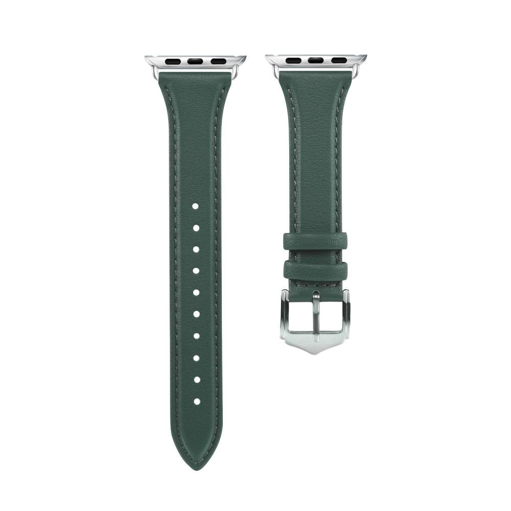 Slim Nahkaranneke Apple Watch 38/40/41 mm vihreä