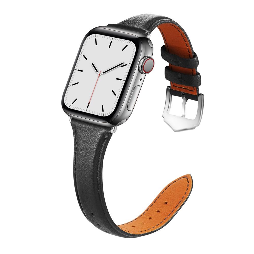 Slim Nahkaranneke Apple Watch SE 40mm musta