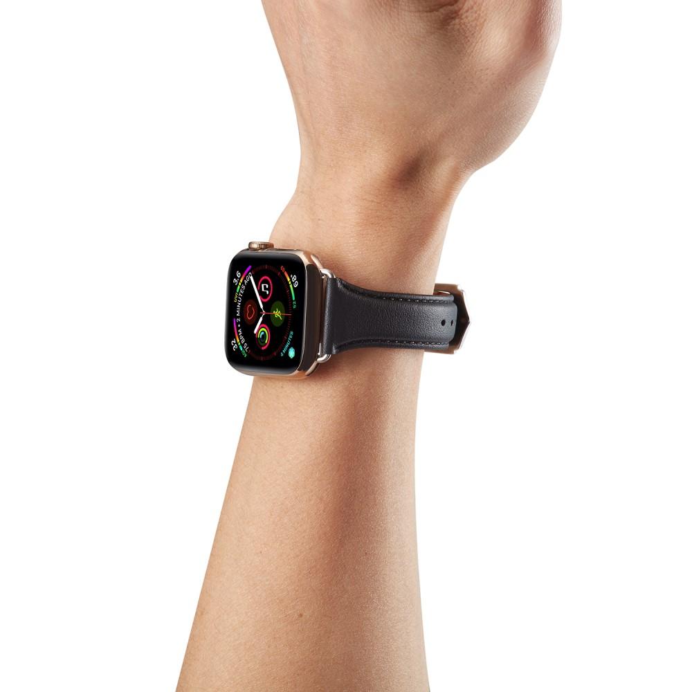 Slim Nahkaranneke Apple Watch SE 40mm musta