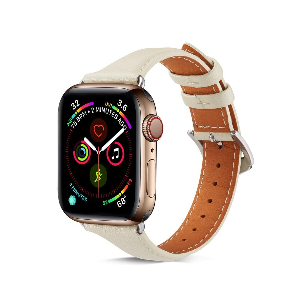 Slim Nahkaranneke Apple Watch SE 40mm beige