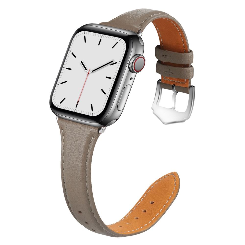Slim Nahkaranneke Apple Watch 42/44/45 mm harmaa