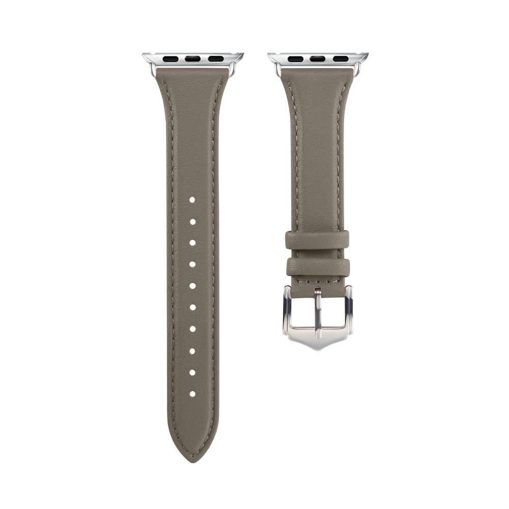 Slim Nahkaranneke Apple Watch Series 8 45mm Harmaa