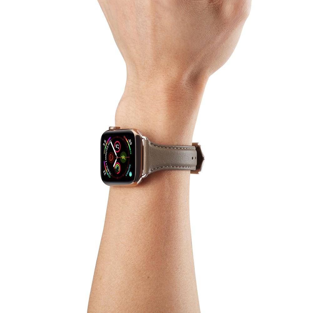 Slim Nahkaranneke Apple Watch Series 8 45mm Harmaa