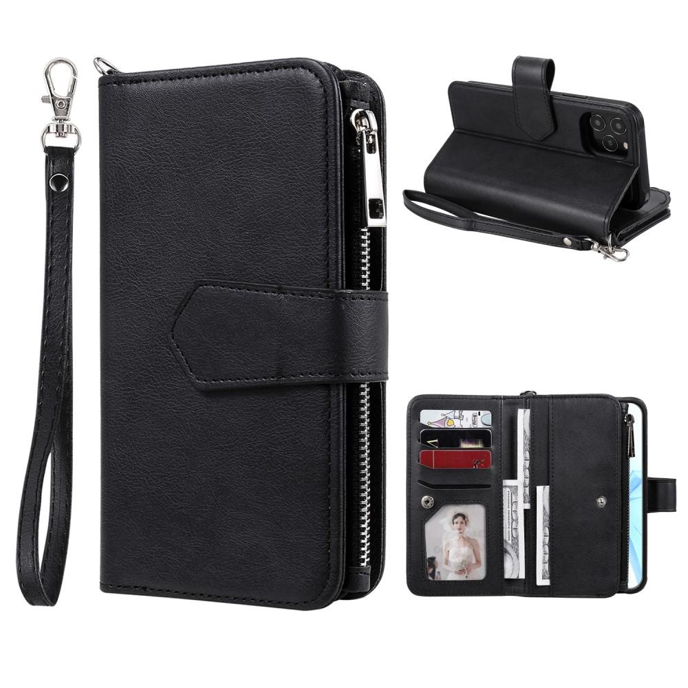 Zipper Magnet Wallet iPhone 12/12 Pro musta