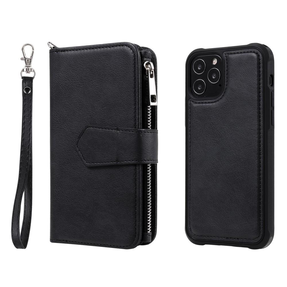 Zipper Magnet Wallet iPhone 12/12 Pro musta