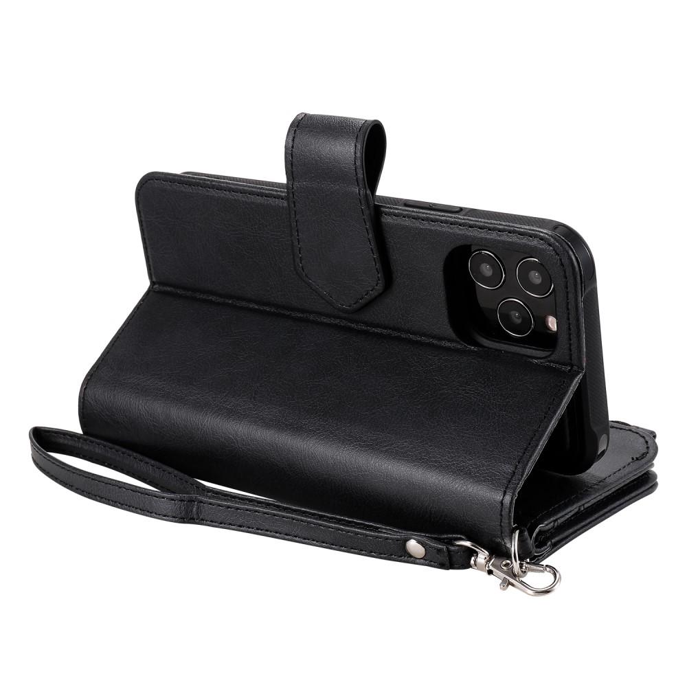 Zipper Magnet Wallet iPhone 12/12 Pro musta
