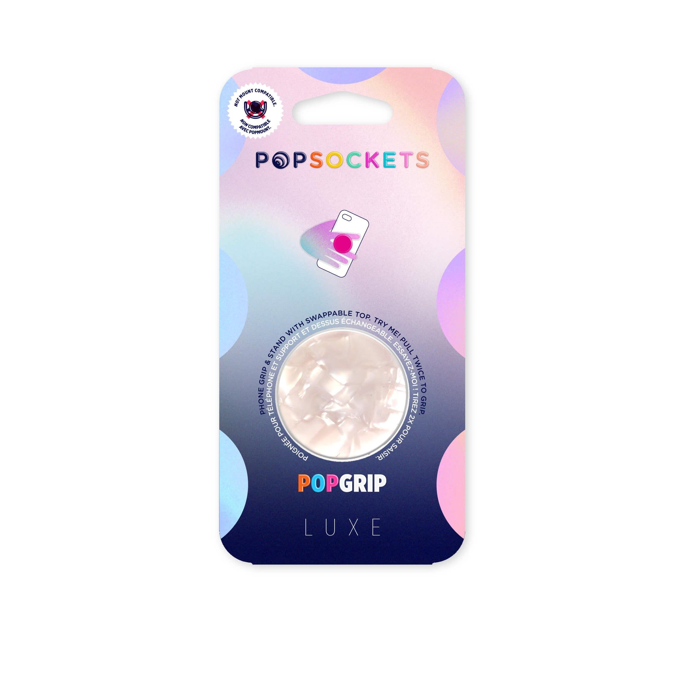 PopGrip Luxe pidike/teline Acetate Pear White