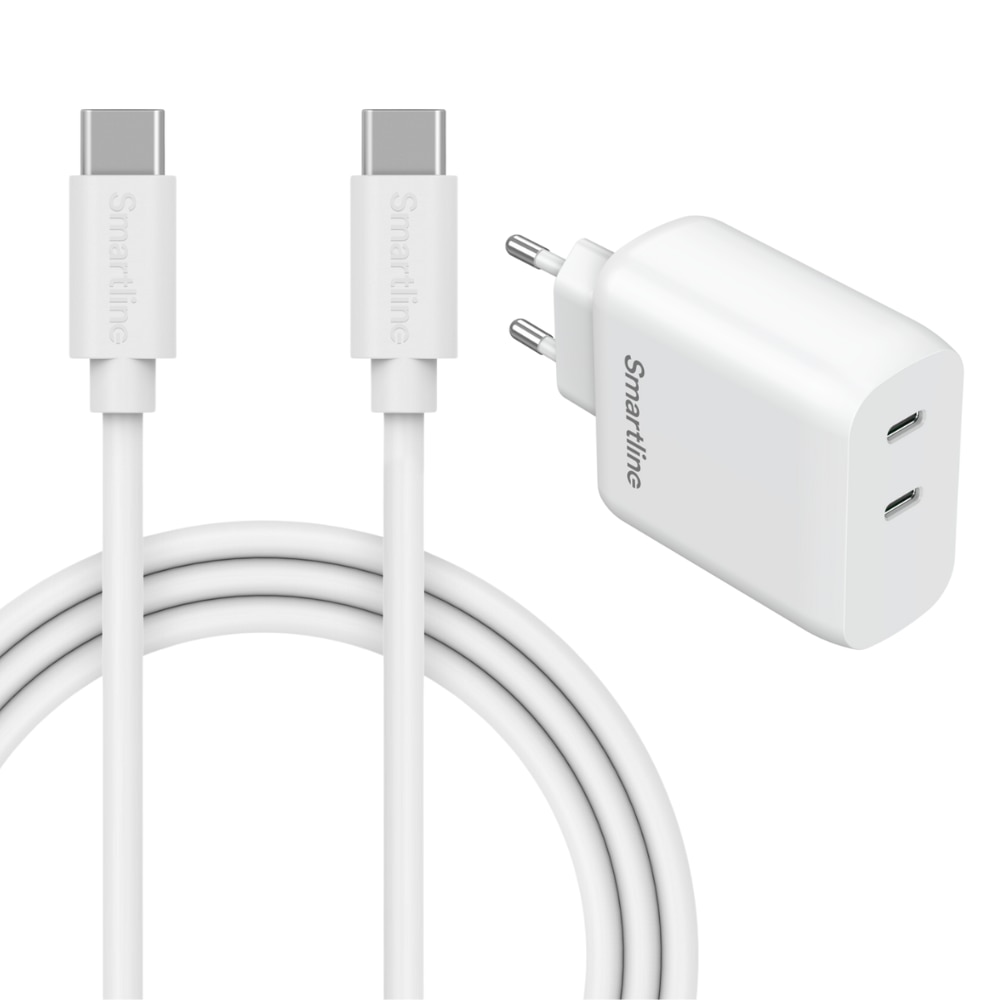 Samsung Galaxy S24 Premiumlaturi - 2 metrin johto ja Dual seinälaturi USB-C 35W