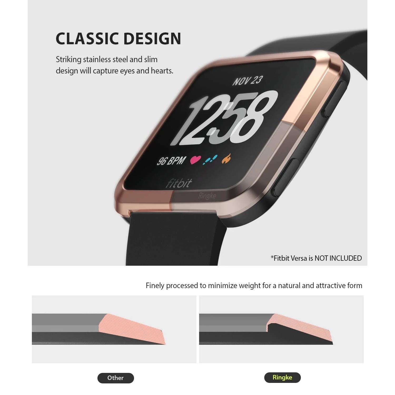 Bezel Styling Fitbit Versa Glossy Pink Gold
