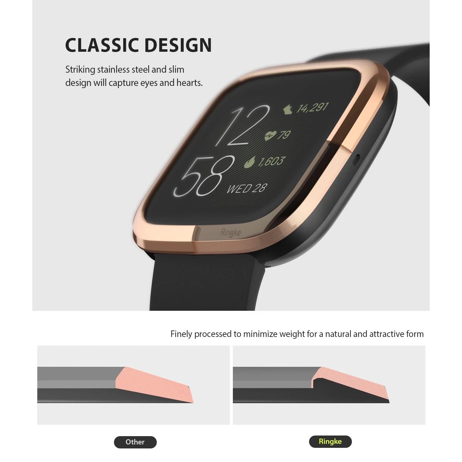 Bezel Styling Fitbit Versa 2 Glossy Rose