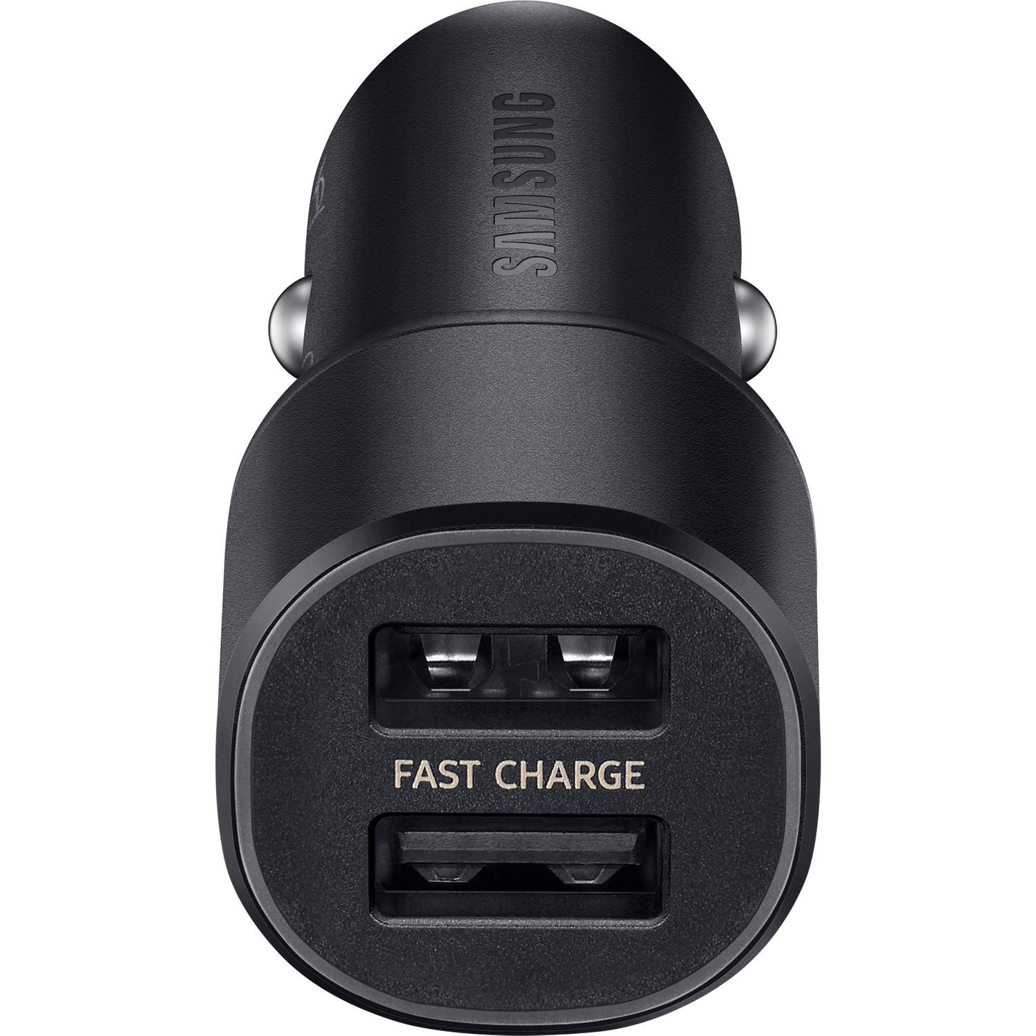 Dual Car Fast Charger 15W USB-C Musta