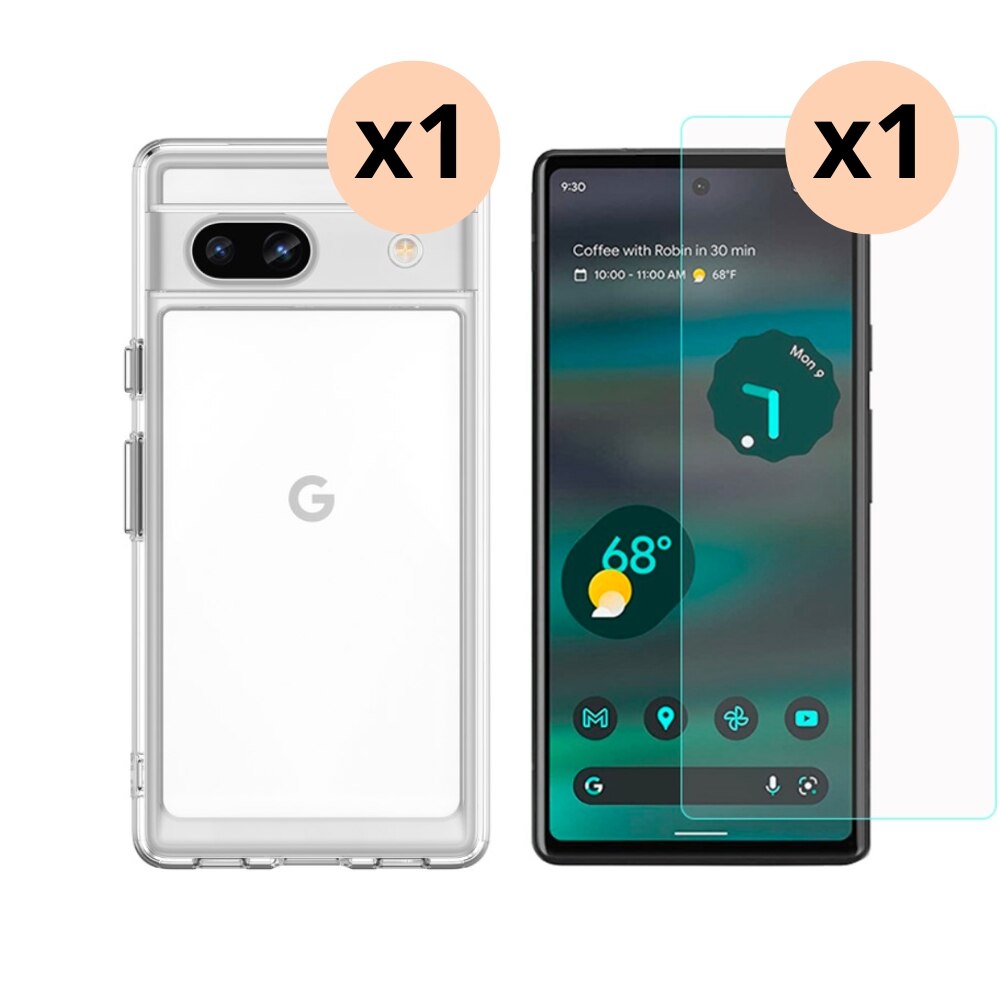 Google Pixel 7a Setti Kuori ja Näytönsuoja