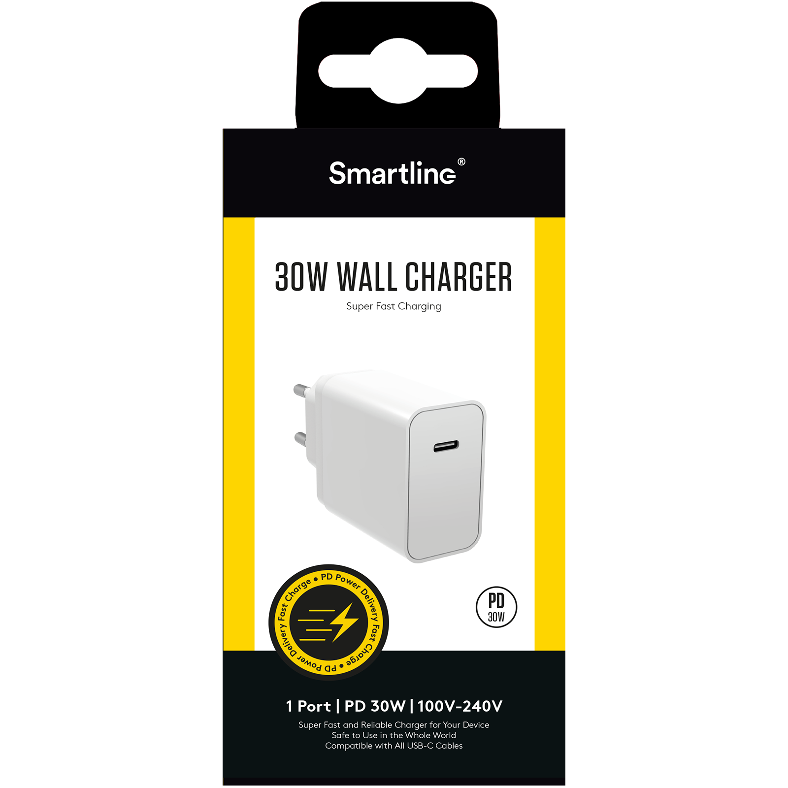 PD Wall Charger 30W USB-C valkoinen