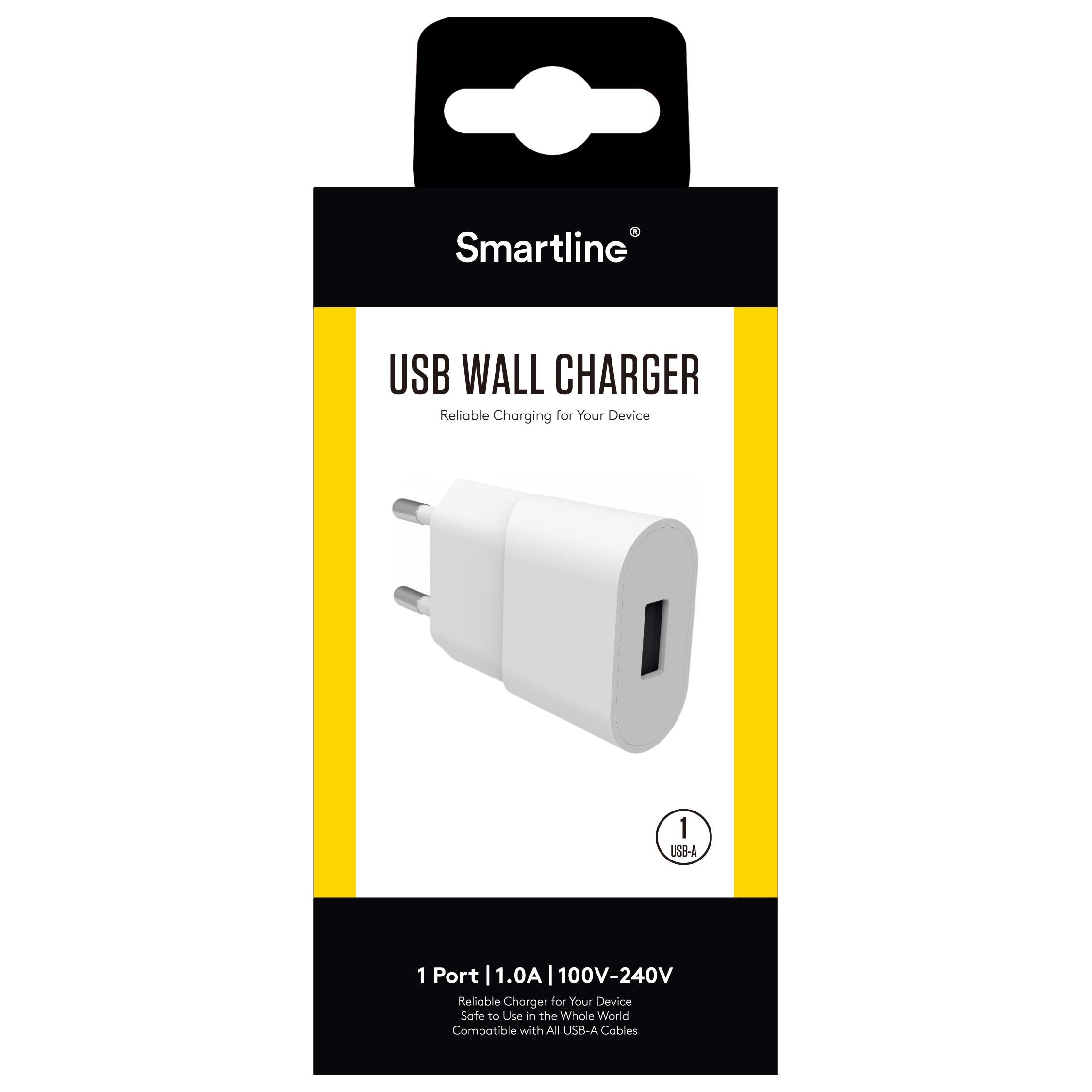 USB Wall Charger 1A valkoinen