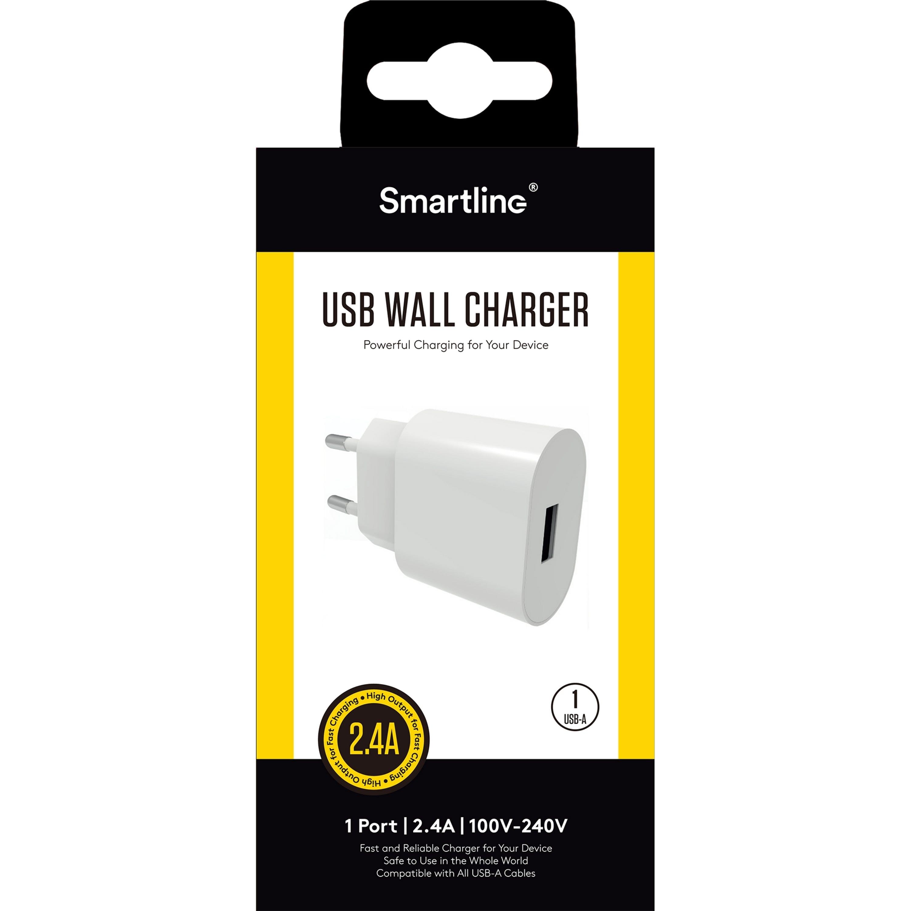 USB Wall Charger 2.4A valkoinen