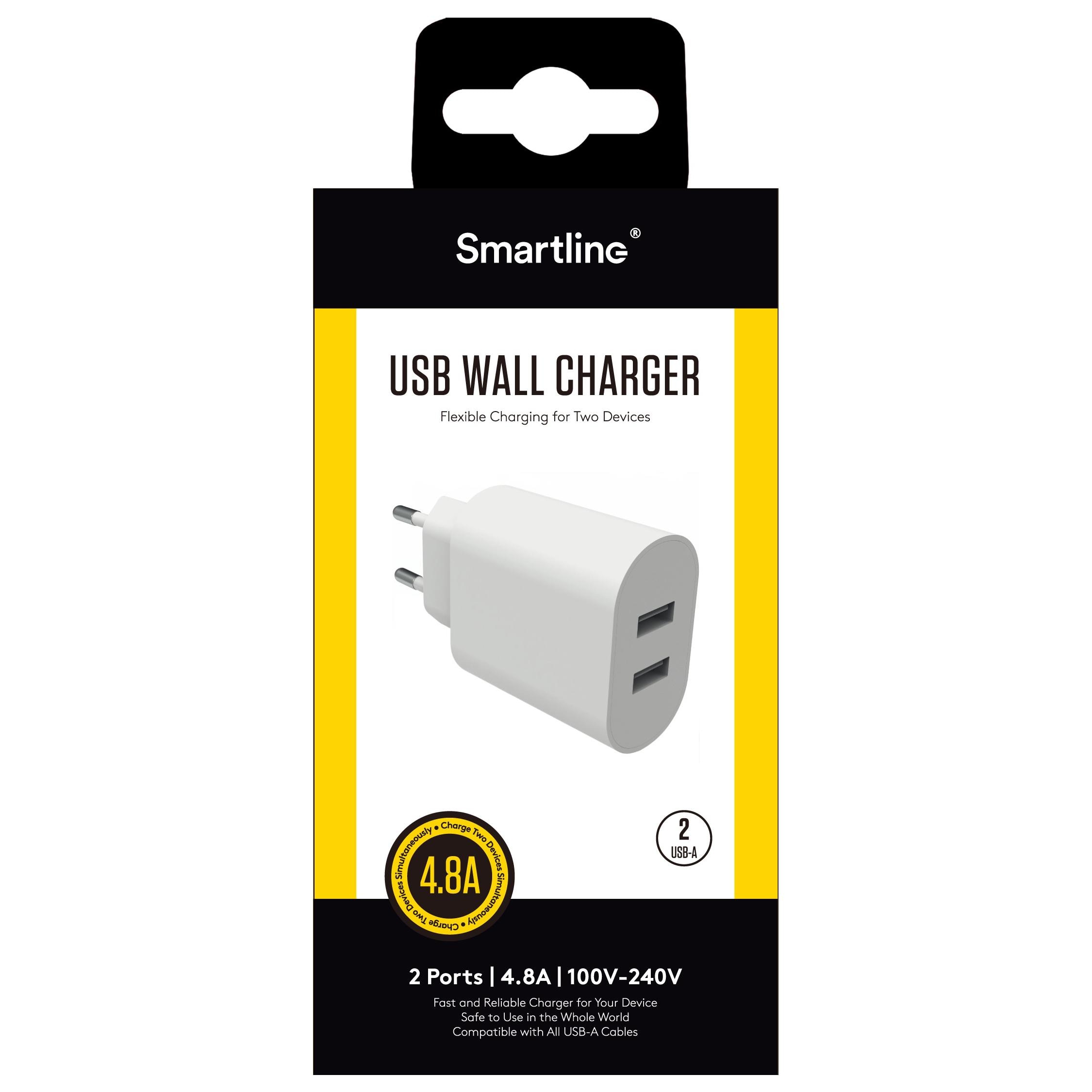 Dual USB Wall Charger valkoinen