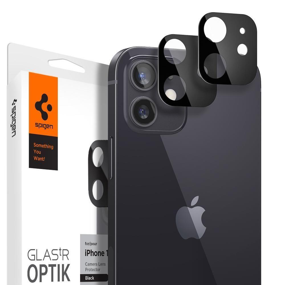 Optik Lens Protector Black (2-pack) iPhone 12 Mini Musta