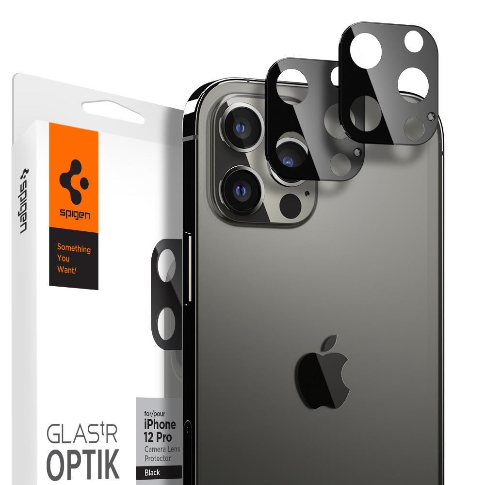 Optik Lens Protector Black (2-pack) iPhone 12 Pro Musta