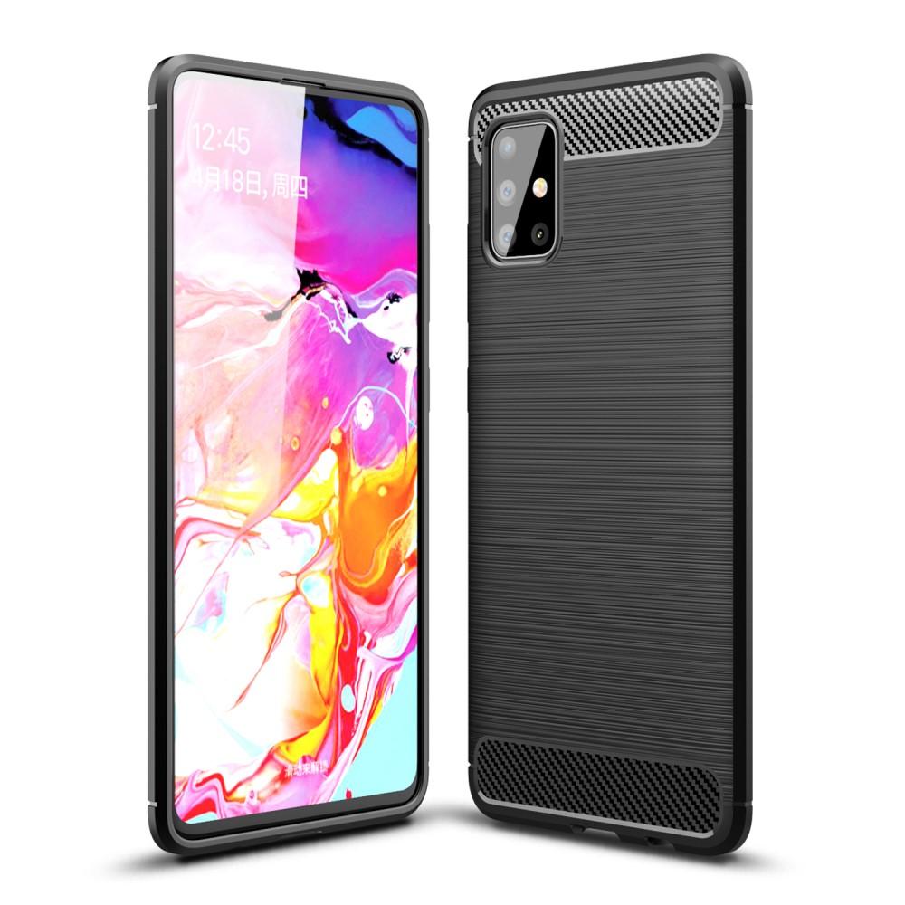 Samsung Galaxy A51 Kuori TPU Brushed Musta