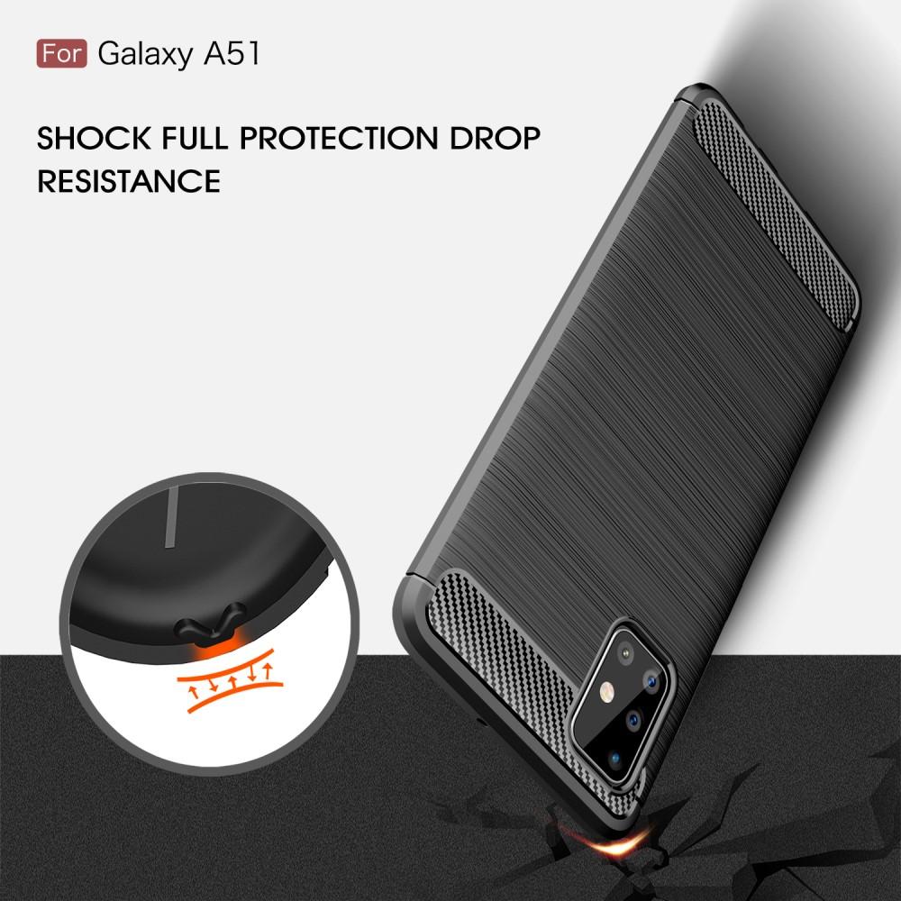 Samsung Galaxy A51 Kuori TPU Brushed Musta
