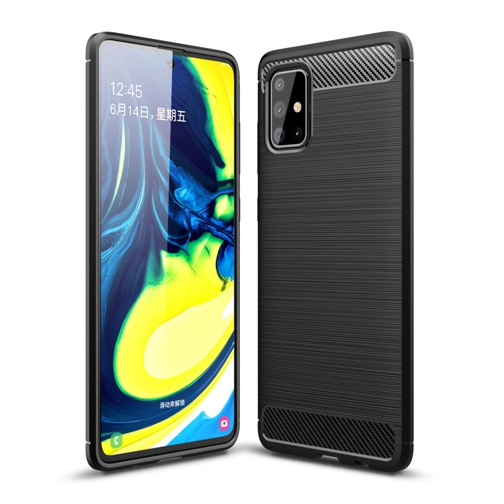 Samsung Galaxy A71 Kuori TPU Brushed Musta
