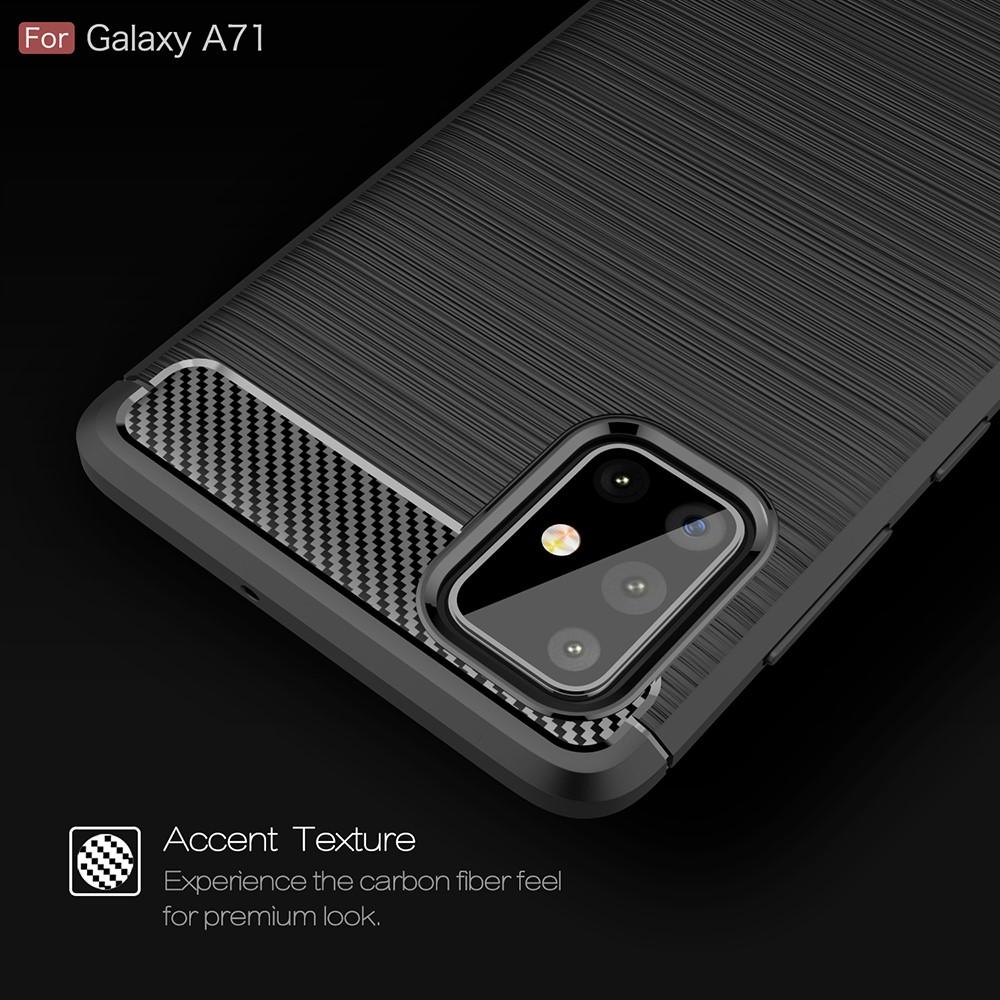 Samsung Galaxy A71 Kuori TPU Brushed Musta
