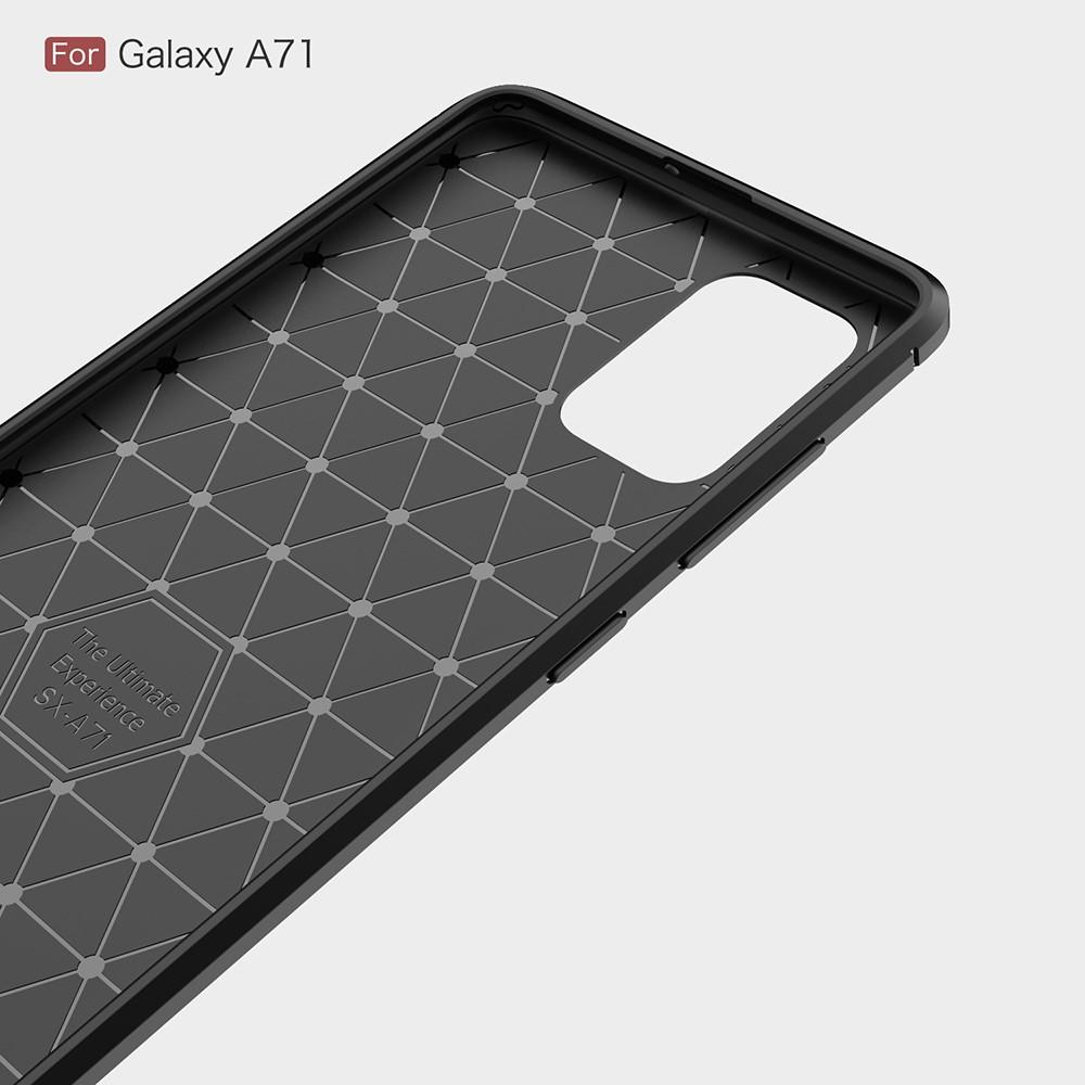 Samsung Galaxy A71 Kuori TPU Brushed Musta