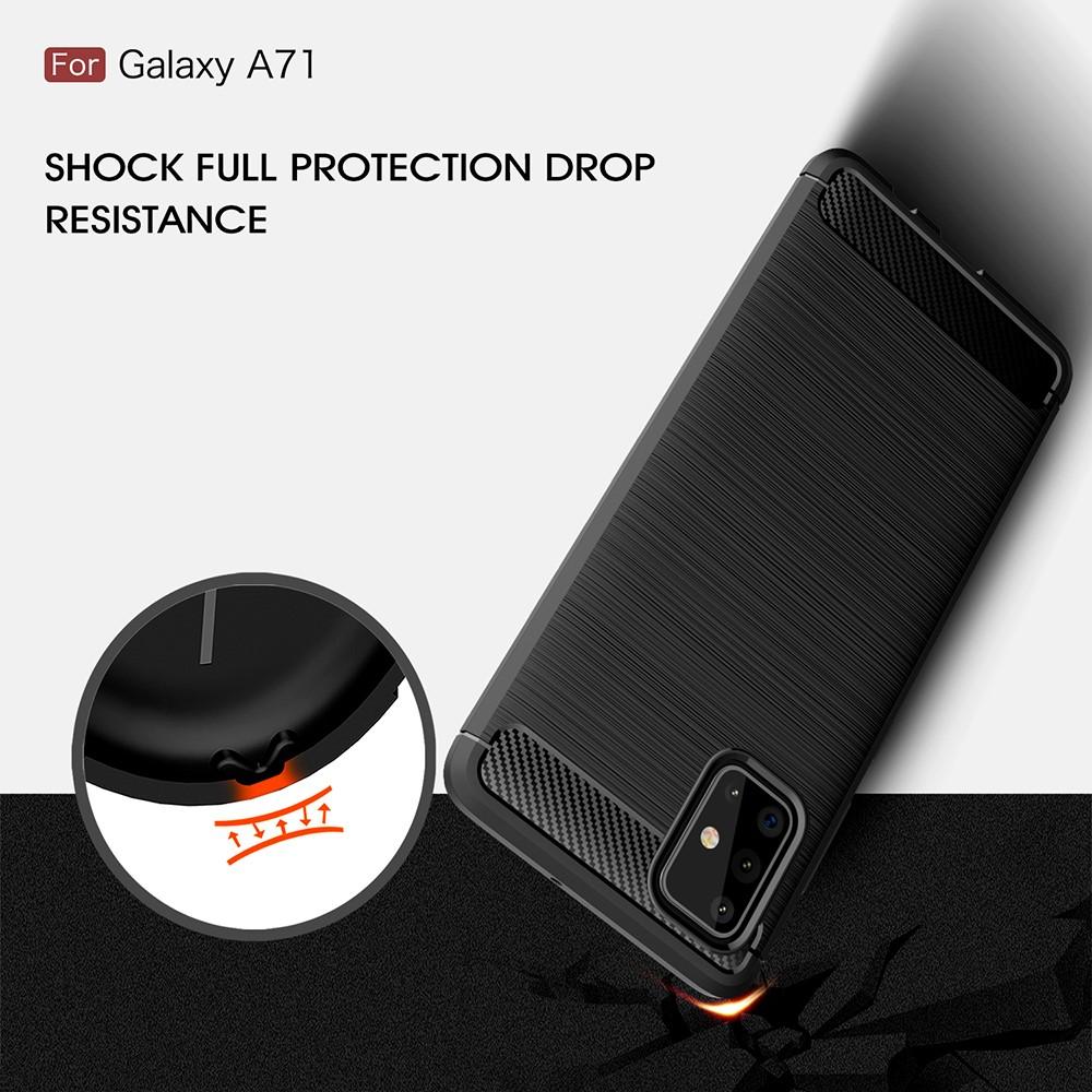 Samsung Galaxy A71 Kuori TPU Brushed Musta