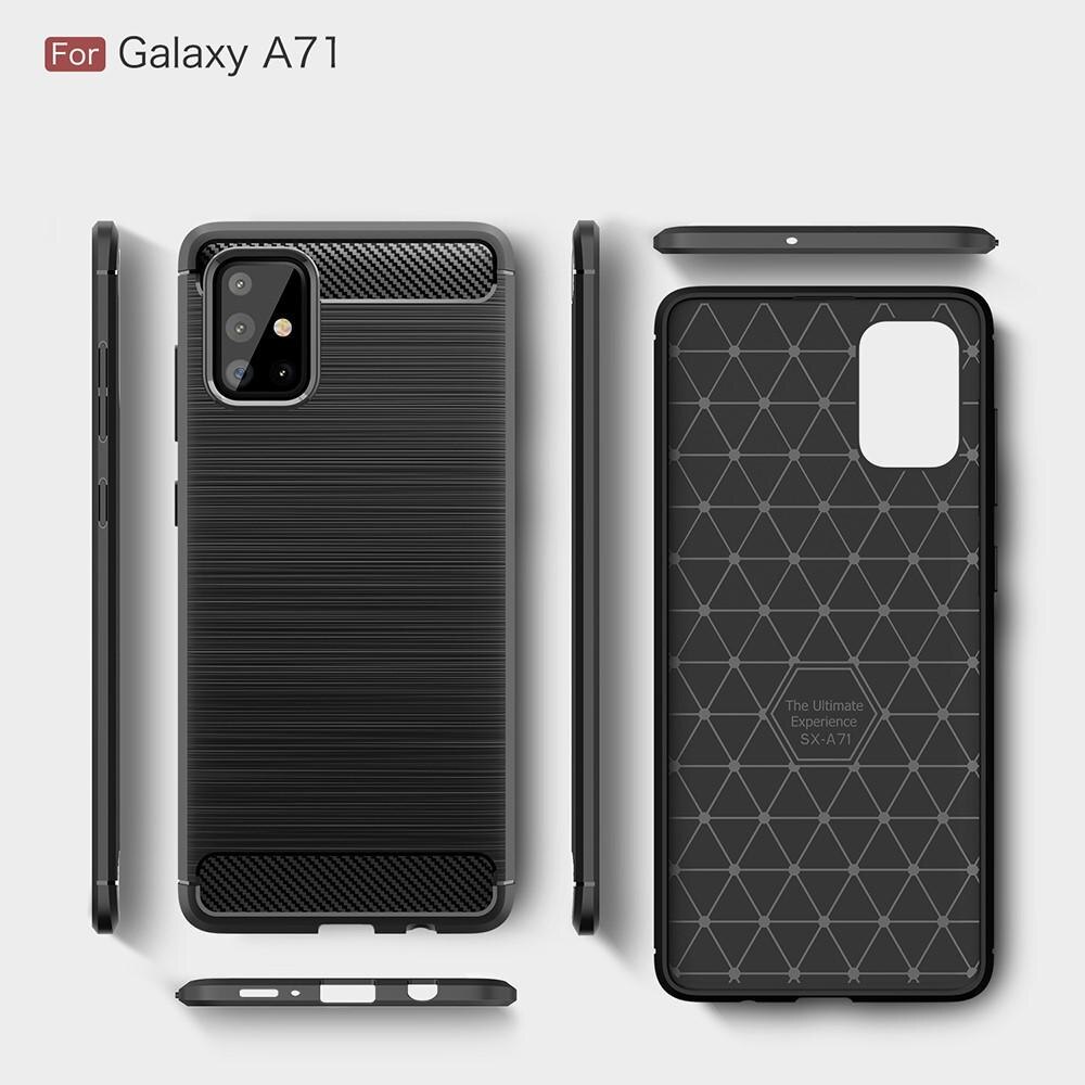 Samsung Galaxy A71 Kuori TPU Brushed Musta