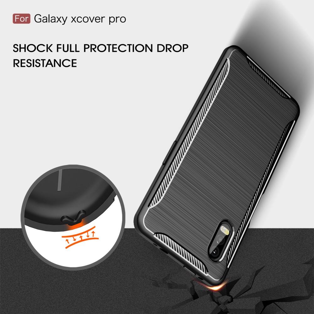 Samsung Galaxy Xcover Pro Kuori TPU Brushed Musta