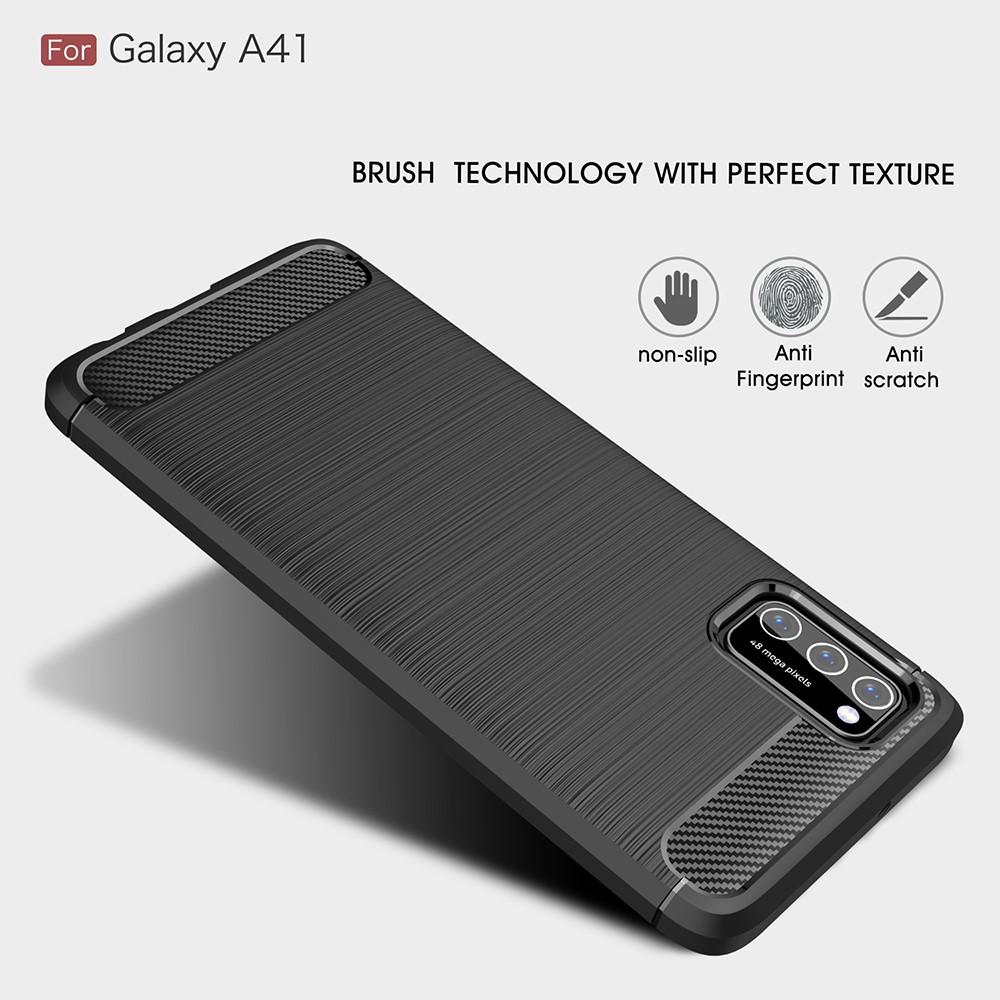 Samsung Galaxy A41 Kuori TPU Brushed Musta