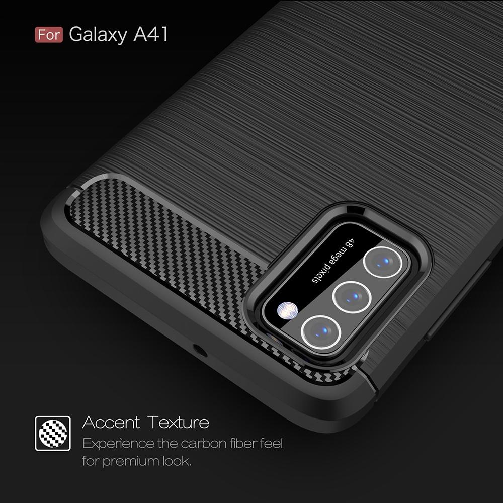 Samsung Galaxy A41 Kuori TPU Brushed Musta